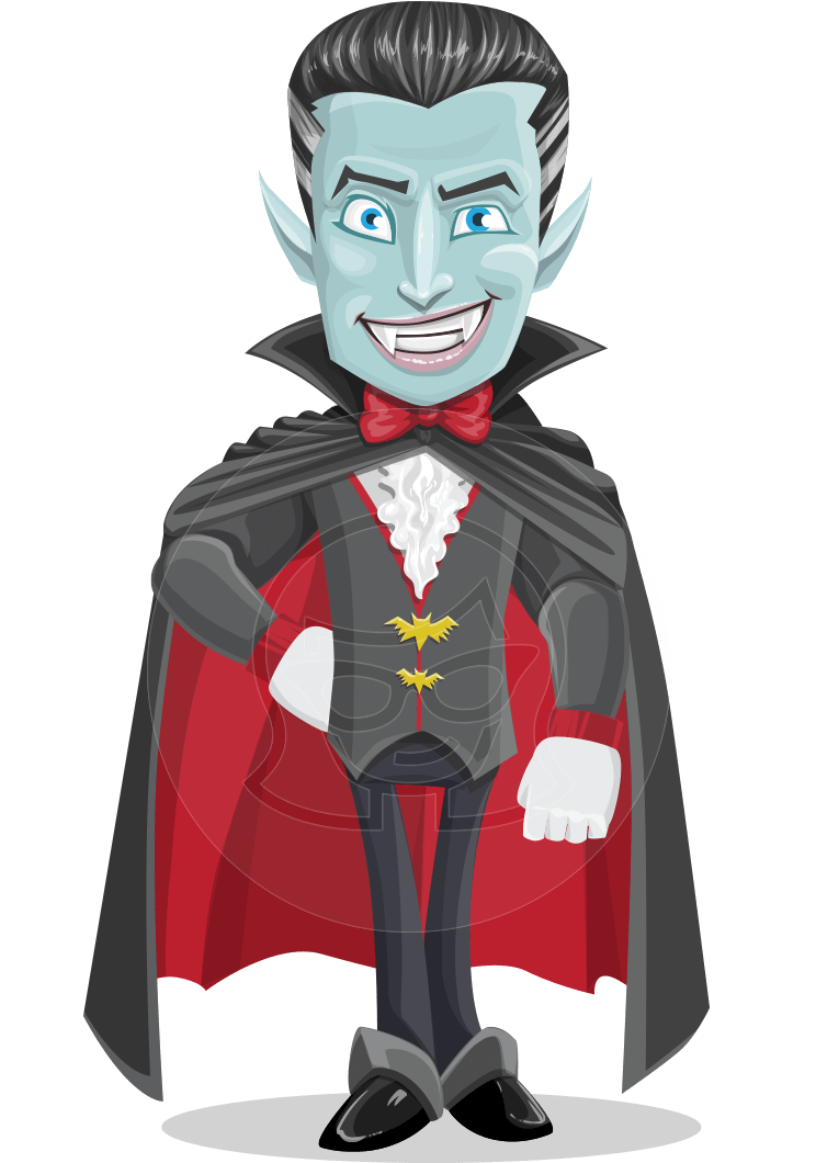 Halloween Vampire Vector Cartoon Character